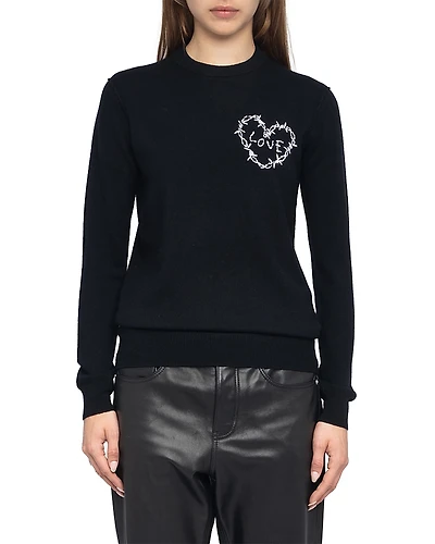 Zadig & Voltaire Kendy Lc Heart Embroidered Sweater