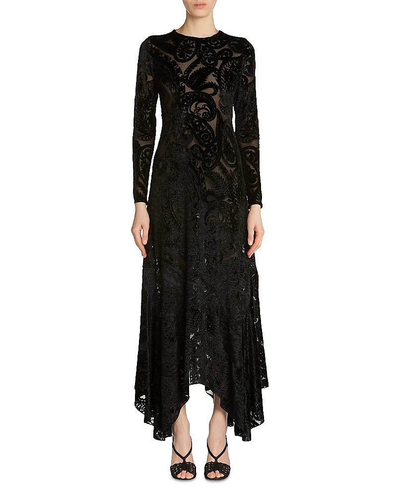 Etro Velvet Paisley Mermaid Maxi Dress