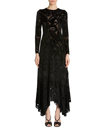 Etro Velvet Paisley Mermaid Maxi Dress