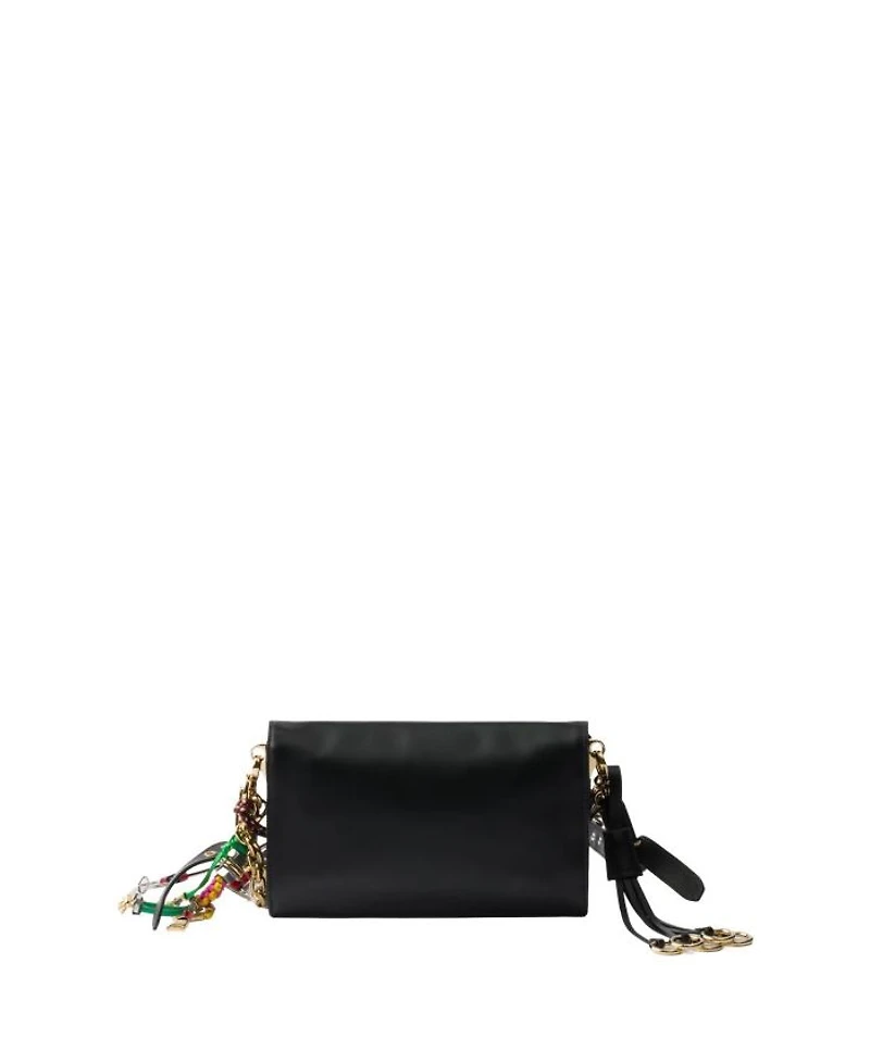 Soft Sound Small Leather Shoulder Bag with Charms