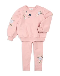 Miles The Label Girls' Floral Embroidery Jogger Set - Baby