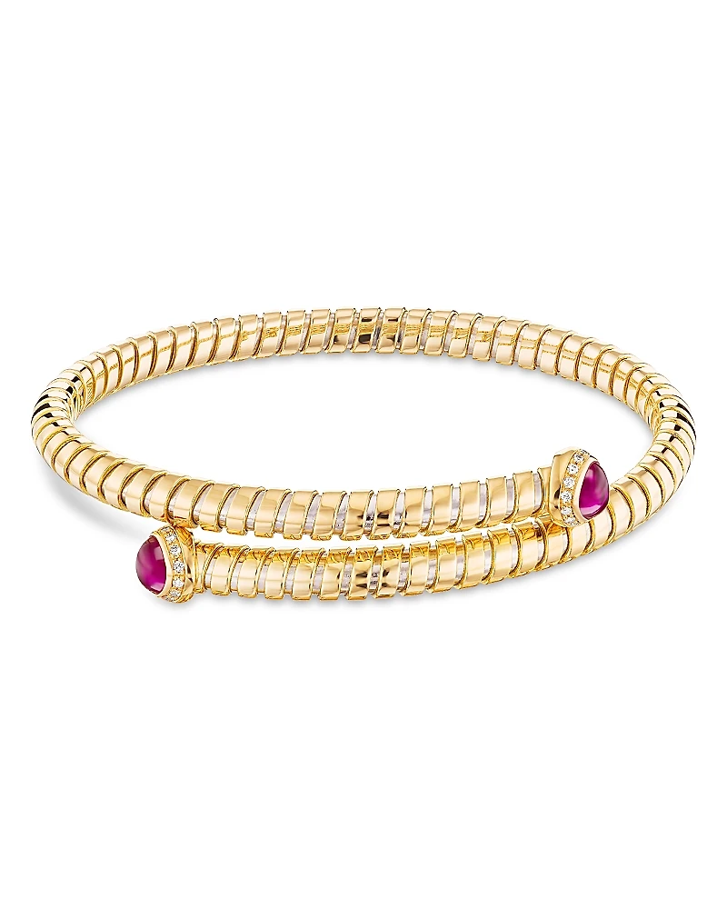Marina B Trisolina Diamond & Ruby Bypass Bangle