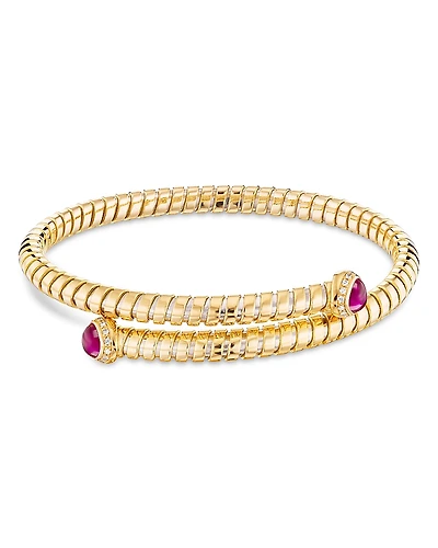 Marina B Trisolina Diamond & Ruby Bypass Bangle