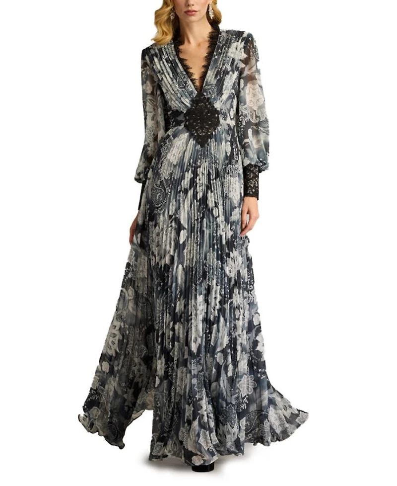 Audra Floral Print Chiffon Gown