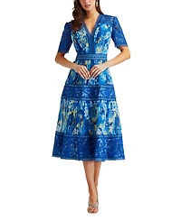 Elu Floral Print Midi Dress