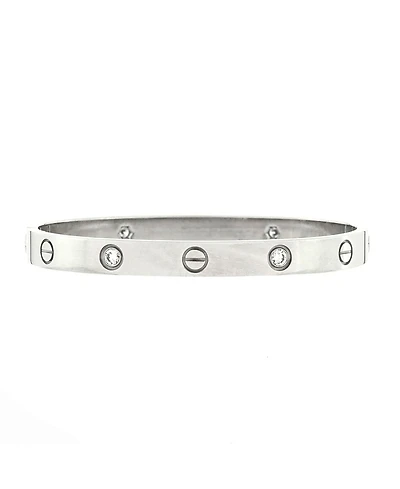 Pre-Owned Cartier Love 4 Diamond Bracelet 18K White Gold and Diamonds