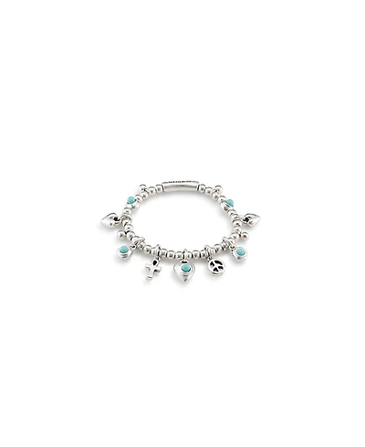 UNOde50 Sterling Plated Beaded Bracelet with Charms