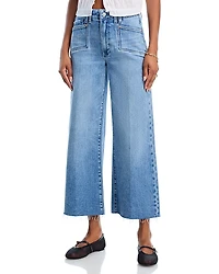 Paige Anessa High Rise Patch Pocket Wide Leg Jeans