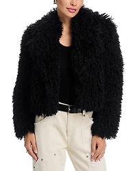 L'Agence Aura Crop Faux Fur Coat