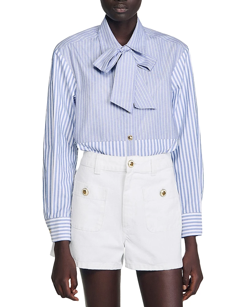 Sandro Striped Tie Shirt