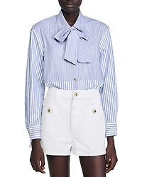 Sandro Striped Tie Shirt
