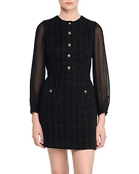 Sandro Contrast Long Sleeve Dress