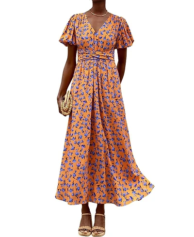 Ro & Zo Floral Puff Sleeve Dress