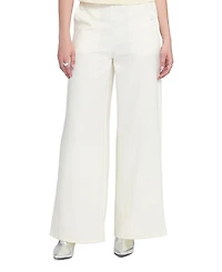 Elle Collection Self Covered Buttons Wide Leg Trouser