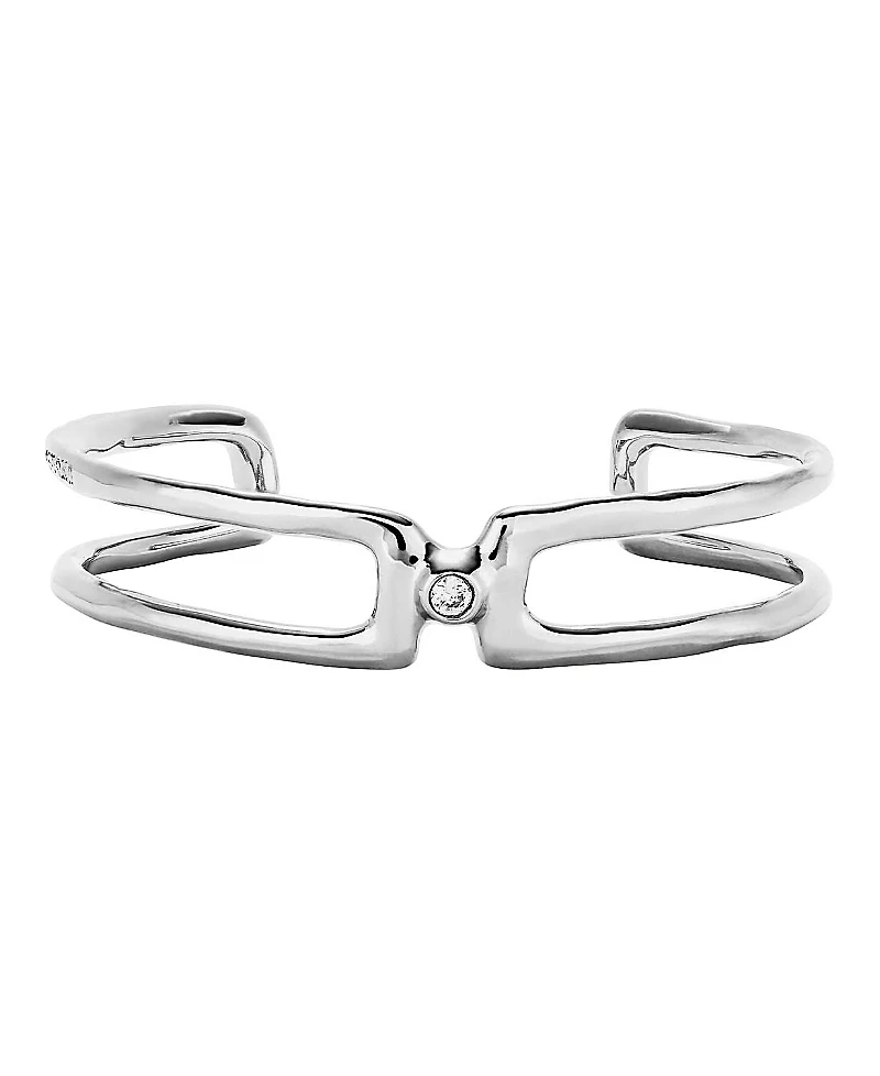 UNOde50 Double Sterling Bracelet with White Topaz