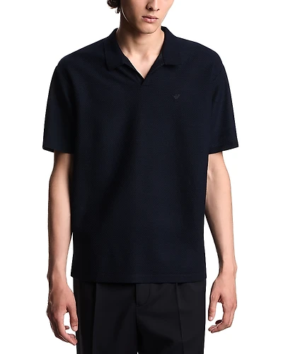 Emporio Armani Icon Open Collar Wool Polo Shirt