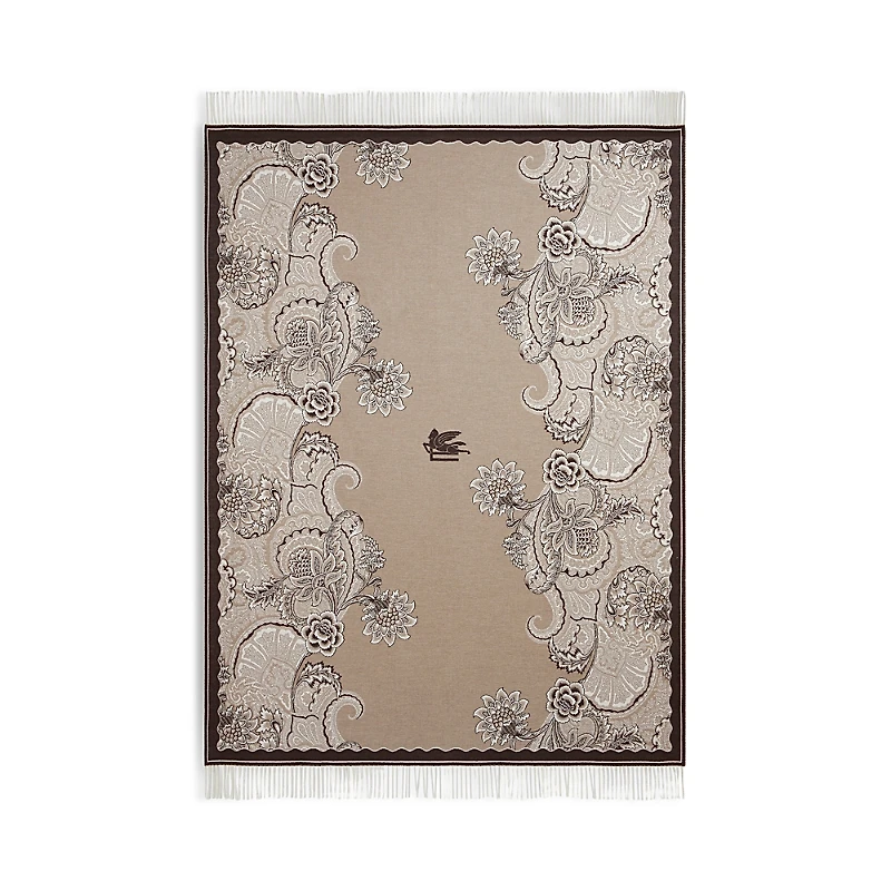 Etro Bloom Floral Jacquard Wool Throw