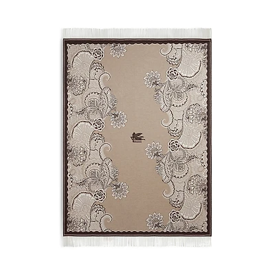 Etro Bloom Floral Jacquard Wool Throw