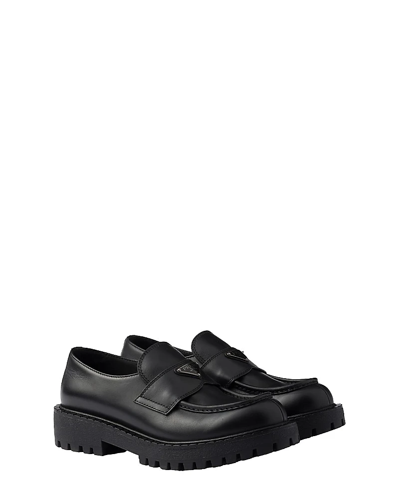 Prada Men's Brushed Leather Loafers