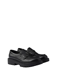 Prada Men's Brushed Leather Loafers