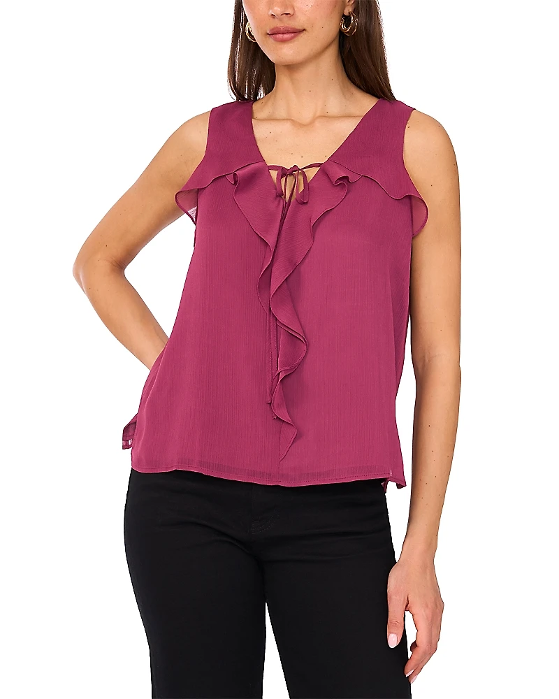 Vince Camuto Ruffled Front Sleeveless Blouse