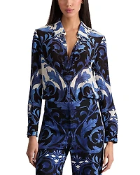 Alice and Olivia Willa Silk Printed Blouse