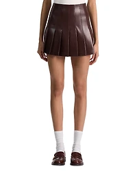 Alice and Olivia Carter Faux Leather Pleated Mini Skirt