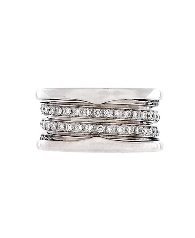 Pre-Owned Bvlgari B. Zero1 Four Band Ring 18K White Gold and Pave Diamonds
