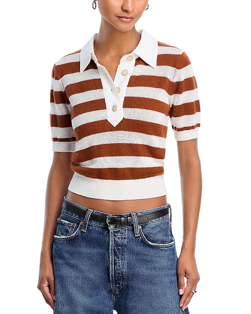 Frame The Bold Stripe Polo Sweater