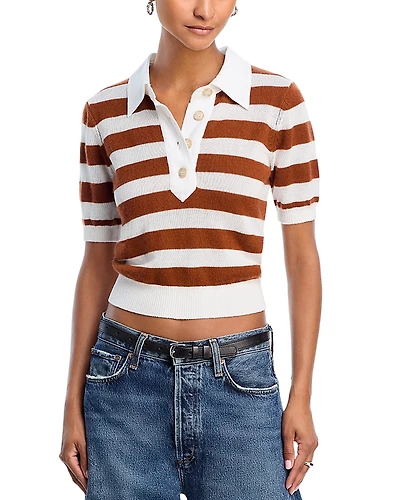 Frame The Bold Stripe Polo Sweater