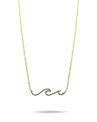 Meira T 14K Yellow Gold Diamond Wave Pendant Necklace, 16-18