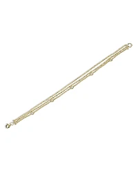 Moon & Meadow 14K Yellow Gold Diamonds by the Yarn Faceted Ball Chain Bracelet, 0.12 tcw
