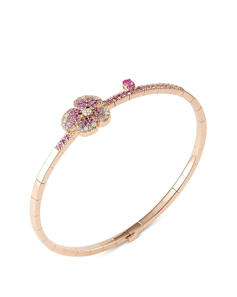 Miseno Jewelry 18K Rose Gold Ischia Bracelet with Diamonds & Pink Sapphires