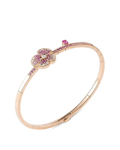 Miseno Jewelry 18K Rose Gold Ischia Bracelet with Diamonds & Pink Sapphires