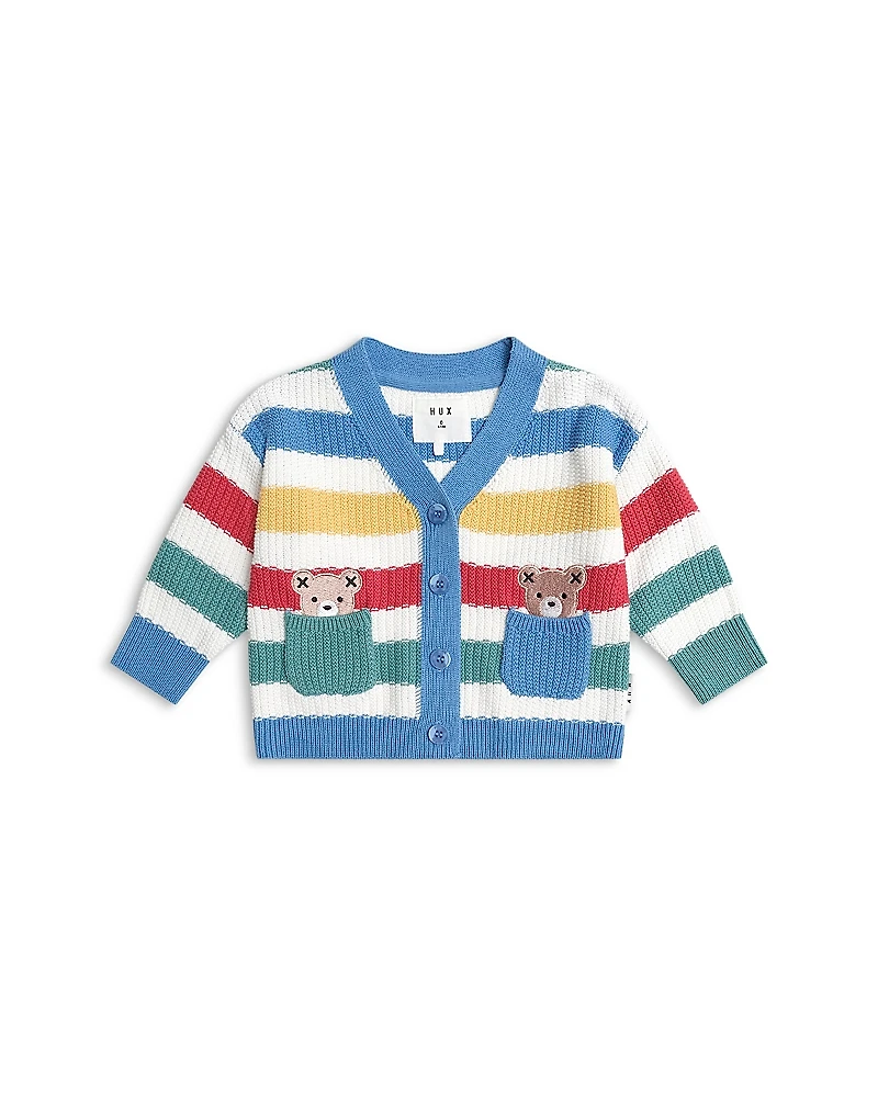 Huxbaby Boys' Peekaboo Hux Striped Knit Cardigan - Baby, Little Kid