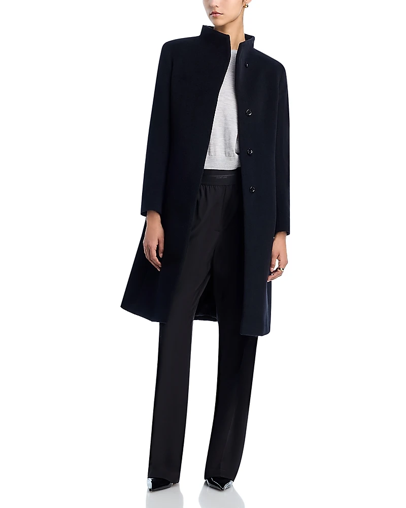 Cinzia Rocca Notch Stand Collar Long Coat