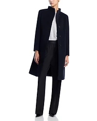 Cinzia Rocca Notch Stand Collar Long Coat