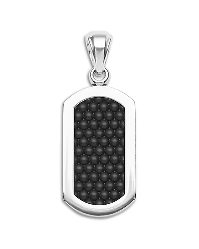 Lagos Men's Sterling Silver Anthem Black Ceramic Tag Amulet Pendant