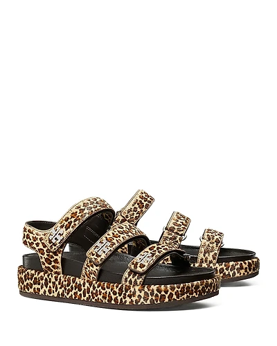 Tory Burch Women's Kira Calf Hair Triple Strap Sandals