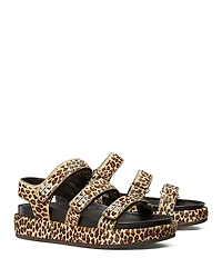 Tory Burch Women's Kira Calf Hair Triple Strap Sandals