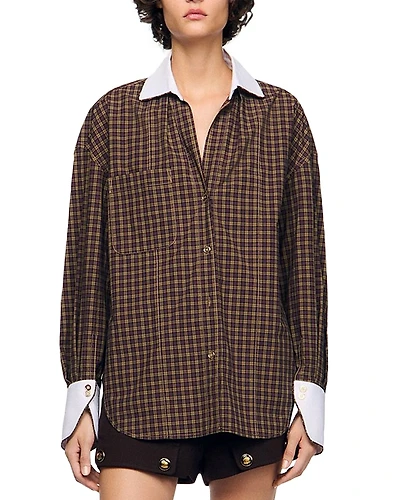 Sandro Valea Two Tone Check Shirt