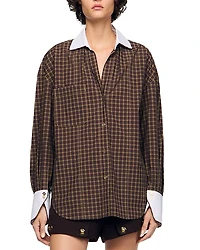Sandro Valea Two Tone Check Shirt