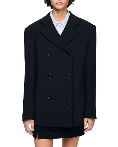 Sandro Double Breasted Suit Jacket