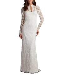 Tadashi Shoji Heiss Embroidered Illusion Gown