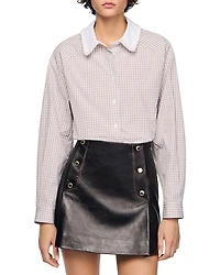 Sandro Orphee Flannel Blouse