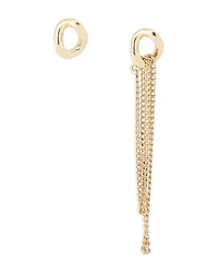Allsaints Chain Fringe Asymmetrical Earrings