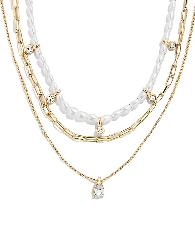 Baublebar Layered Imitation Pearl Necklace, 19