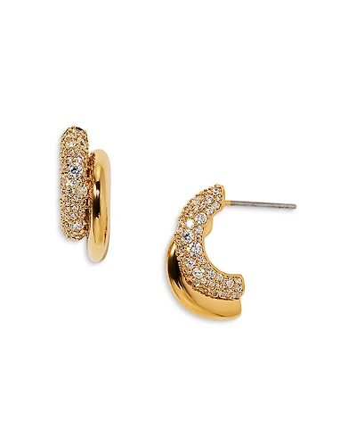 Nadri Pave Double Row Drop Earrings