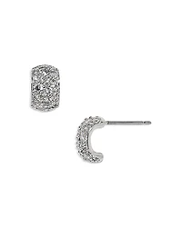 Nadri Crushed Pave Rhodium Plated Stud Earrings, 0.4L