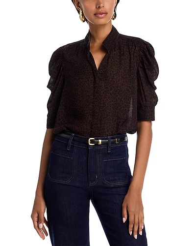 Frame The Leopard Gillian Silk Top